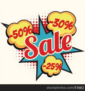 sale 50 30 25 percent discount comic book word. Pop art retro vector illustration. sale 50 30 25 percent discount comic book word