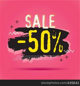 Sale 50% banner modern geometric template for special offer illustration