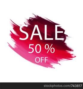 Sale 50 off. sign. art brush acrylic stroke paint abstract. Eps10. Sale 50 off. sign. art brush acrylic stroke paint abstract