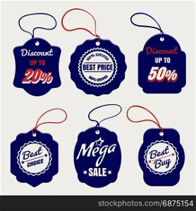 Sale and discount price labels. Sale and discount prices labels design, vector illustration