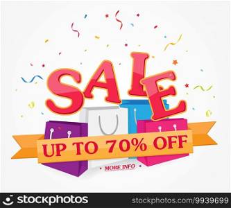 Sale and discounts cut prices design for banner or poster 