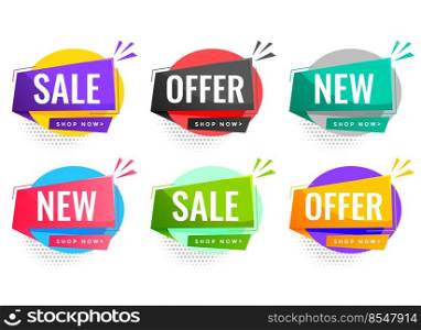sale and offers labels set for business promotion