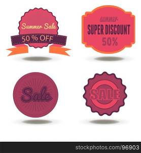 Sale badge discount tag vector label promotion price offer isolated deal hot design free