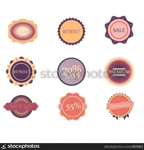 Sale badge vector tag banner label discount price promotion offer design icon special