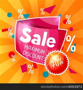 Sale banner. Advertising flyer for commerce, discount and special offer.