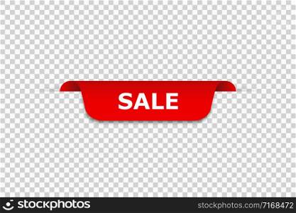 Sale banner. Isolated vector web banner on transparent background. Discount banner design. Advertising sign. Sale banner template background big sale special offer. Ribbon vector. EPS 10
