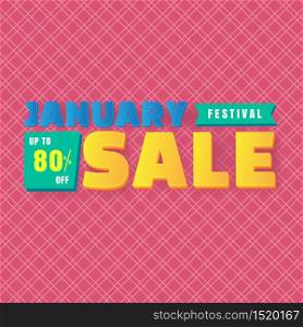 Sale banner January festival template design. Vector