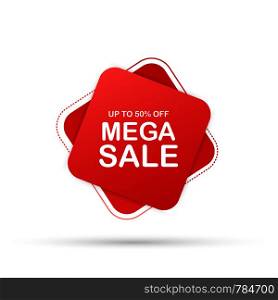 Sale banner template design, Big sale special offer. Sale banner template design, Mega sale special offer. Vector stock illustration.