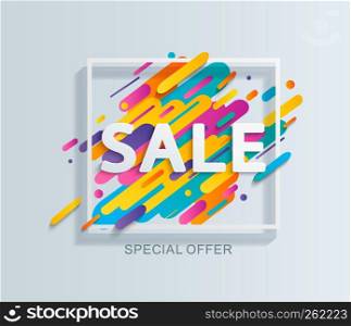 Sale banner template.Discount special offer price tag.Isolated Background for flyer,poster and shopping,marketing,selling,web,header.Abstract dynamic background for text,type,quote.Vector illustration. Sale banner template.