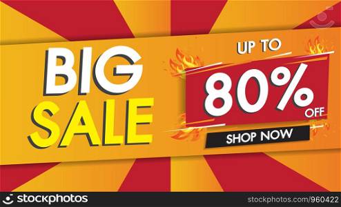 Sale banner template geometric abstract shape design with 50% big sale special discount promotion offer. Red color theme. Rounded speech end of season special offer banner.