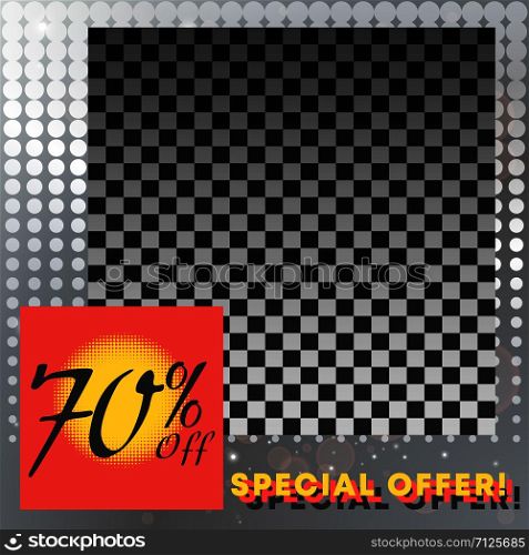 Sale banner template with empty space for product image. Vector illustration.. Sale banner template with empty space for product image. Vector illustration