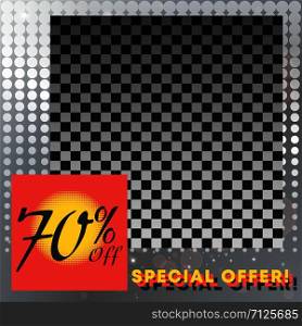 Sale banner template with empty space for product image. Vector illustration.. Sale banner template with empty space for product image. Vector illustration