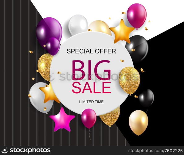 Sale banner with floating balloons. Vector illustration eps10. Sale banner with floating balloons. Vector illustration