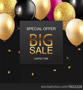 Sale banner with floating balloons. Vector illustration eps10. Sale banner with floating balloons. Vector illustration