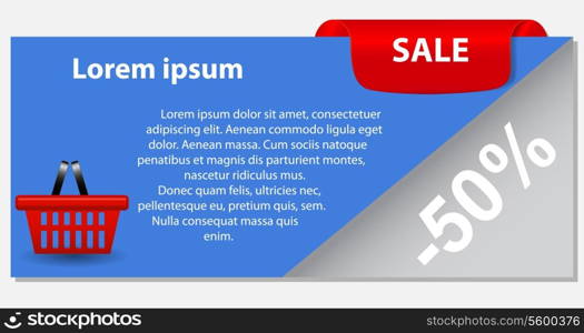 Sale banner with place for your text. vector illustration.