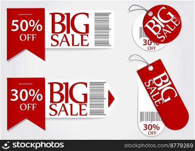 Sale card red promotion percentage retail 