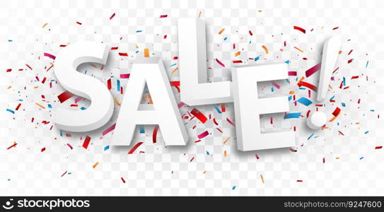 Sale celebrations with confetti isolated on transparent background