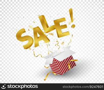 Sale celebrations with confetti isolated on transparent background