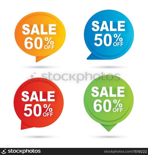 Sale circle banner multi color paper abstract background. Use for tag, discount stickers, promotion, labels, special offers.