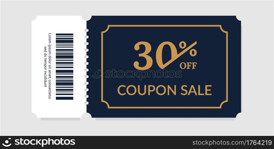 Sale coupon. Realistic discount ticket mockup design. Special offer voucher with tear line and barcode. Isolated cardboard tag. Square paper card for promotional gift events. Vector shopping flyer. Sale coupon. Realistic discount ticket mockup design. Special offer voucher with tear line and barcode. Cardboard tag. Square card for promotional gift events. Vector shopping flyer