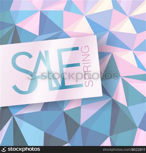 Sale design template. Abstract triangle pink background
