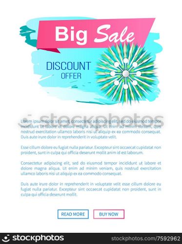 Sale discount offer spring proposition banner vector. Web page template, sticker with flower in bloom, text sample, brush style promotion posters. Sale Discount Offer Spring Promo Banner Vector