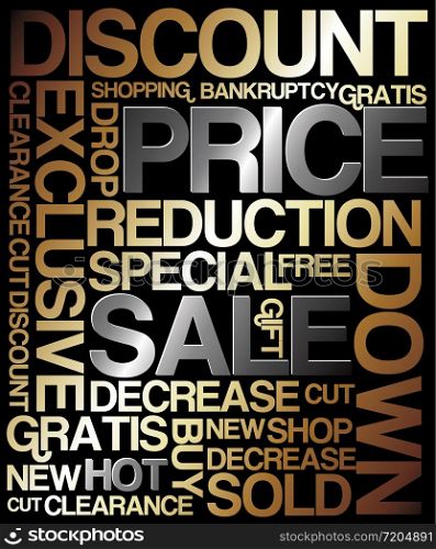 Sale discount poster - metal colors (golden and silver)