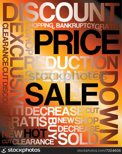 Sale discount poster - with backlight on hot background