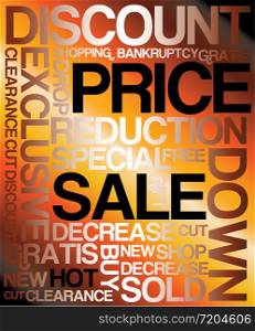 Sale discount poster - with backlight on hot background