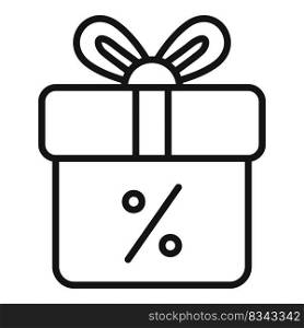 Sale gift box icon outline vector. Digital business. Target market. Sale gift box icon outline vector. Digital business