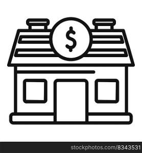 Sale house finance icon outline vector. Real home. Credit loan. Sale house finance icon outline vector. Real home