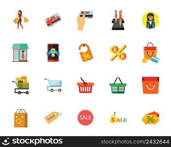 Sale icon set. Can be used for topics like shopping, shopaholic, retail, consumerism
