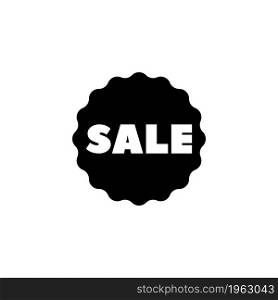 Sale Label. Flat Vector Icon. Simple black symbol on white background. Sale Label Flat Vector Icon