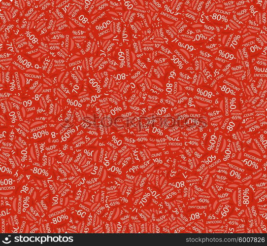 Sale labels background, end-of-season sale, discount tags percent text. Best discounts background with percent discount pattern. Red sale background. Sale banner. Percent with numbers