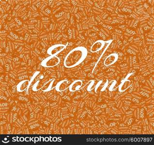 Sale labels background, end-of-season sale, discount tags percent text. Best discounts background with percent discount pattern. Sale background. Sale banner. Percent with numbers 80
