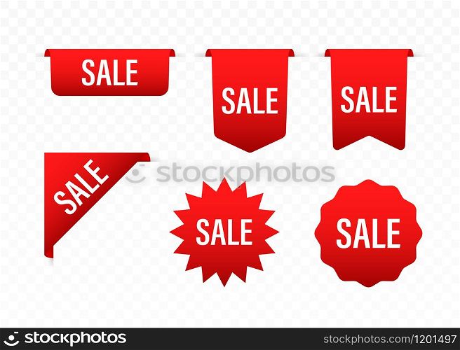 Sale labels. Stickers for Sale Arrival shop product tags. Vector stock illustration. Sale labels. Stickers for Sale Arrival shop product tags. Vector stock illustration.