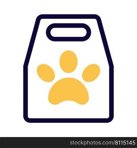 Sale of pet food takeaway package.