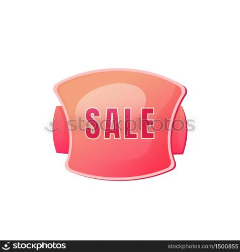 Sale pink vector board sign illustration. Shopping event promotional signboard design with typography. Clearance sale banner isolated object on white background. Advertising storefront sign. Sale pink vector board sign illustration