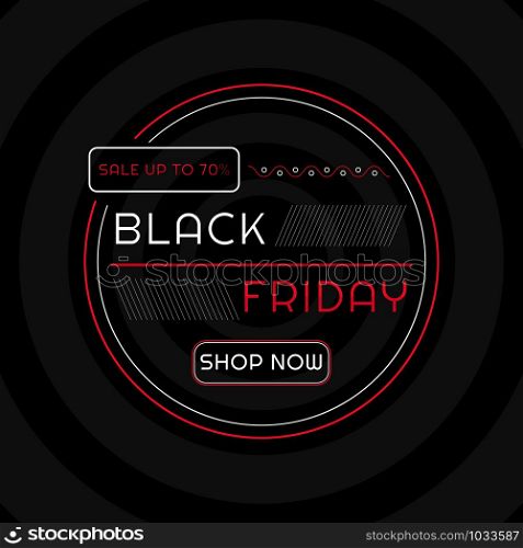 Sale poster black friday modern dark design style shopping day. vector illustration