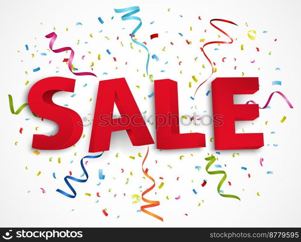 Sale promotion background with colorful confetti