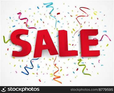 Sale promotion background with colorful confetti