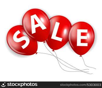 Sale Red Balloon Sign Vector Illustration EPS10. Sale Balloon Sign Vector Illustration