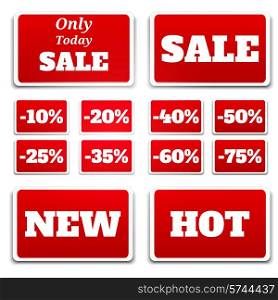 Sale Stickers Red New Hot
