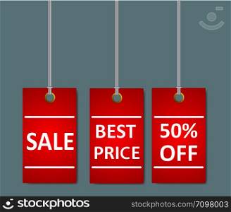 Sale stickers tags with special advertisement offer, best price. Vector Illustration