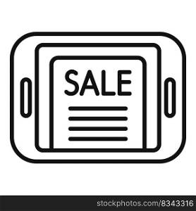 Sale tablet marketing icon outline vector. Online market. Price mobile. Sale tablet marketing icon outline vector. Online market
