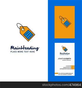Sale tag Creative Logo and business card. vertical Design Vector