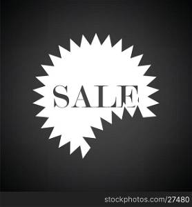 Sale tag icon. Black background with white. Vector illustration.