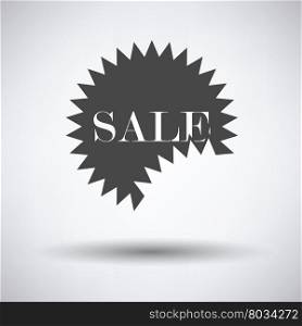 Sale tag icon on gray background, round shadow. Vector illustration.