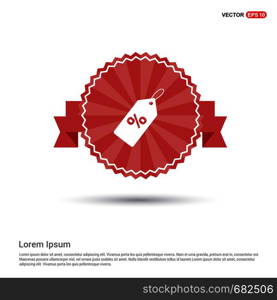 Sale tag icon - Red Ribbon banner