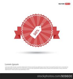 Sale tag icon - Red Ribbon banner
